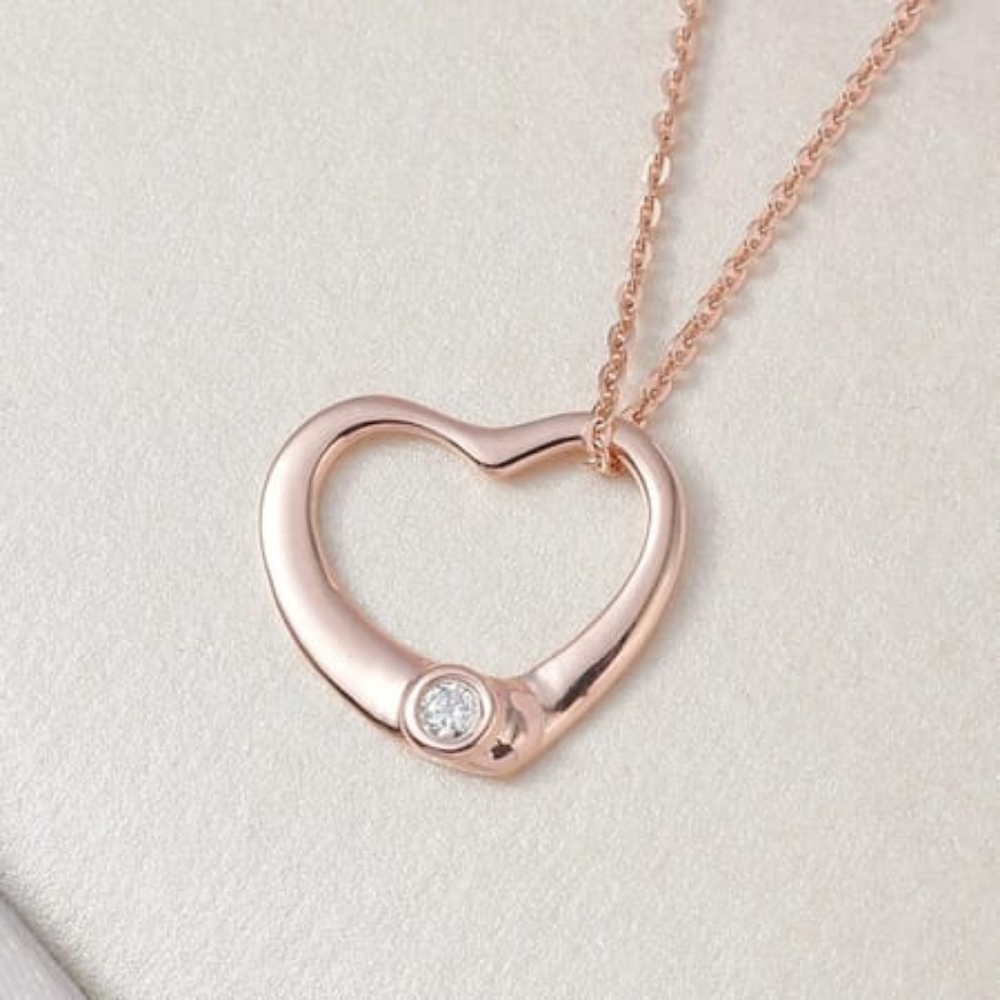 PETITE HEART NECKLACE - rose gold